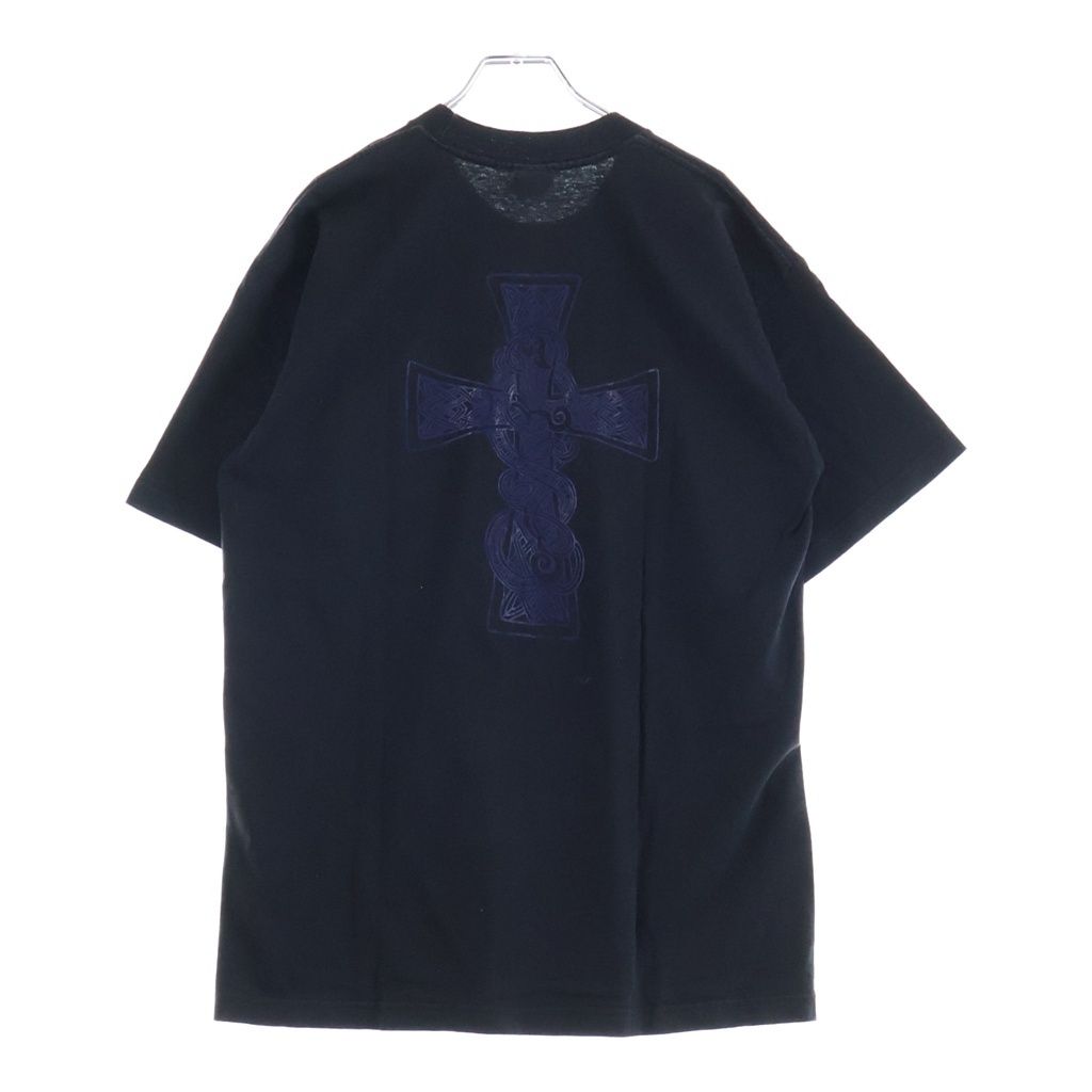 CHROME HEARTS (クロムハーツ) OLD CELTIC CROSS S/S TEE バックケルティッククロスプリント クルーネック半袖Tシャツカットソー ブラック/ブルー