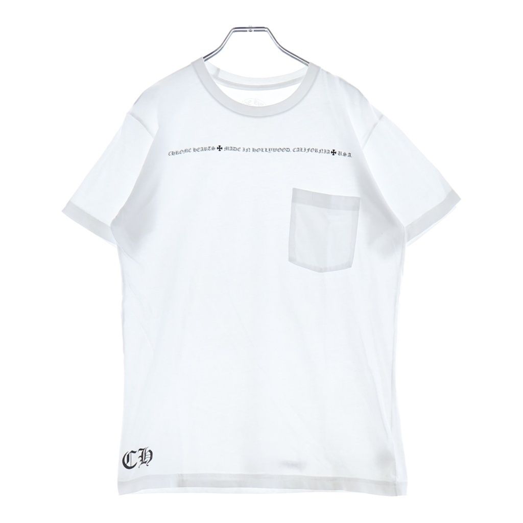 CHROME HEARTS (クロムハーツ) OLD CHプラスプリント ハリウッド限定 オールド クルーネック半袖Tシャツカットソー ホワイト
