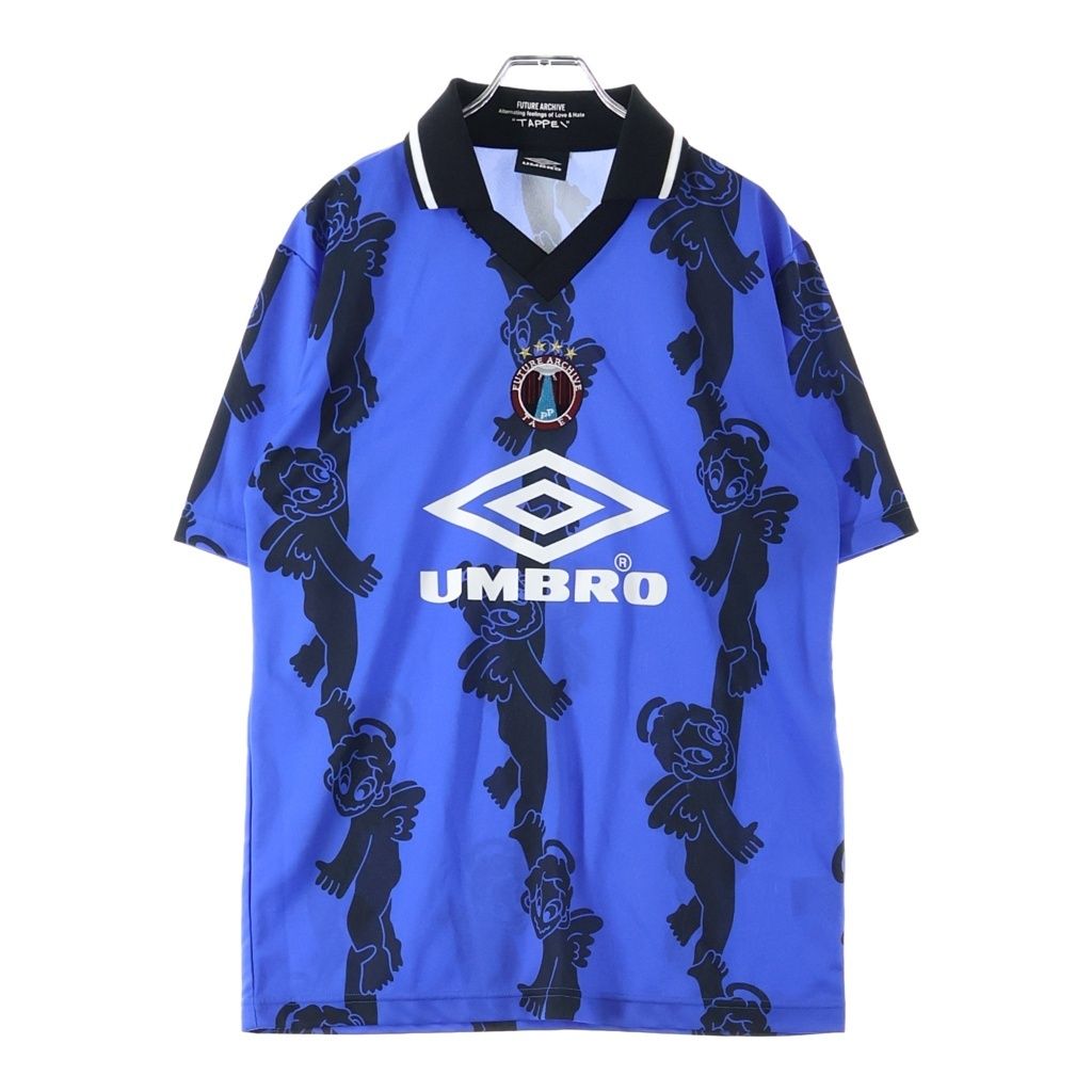 UMBRO (アンブロ) ×FUTURE ARCHIVE×TAPPEI フロントロゴ 総柄半袖ゲームシャツ ブルー UM24SSBE-GS01