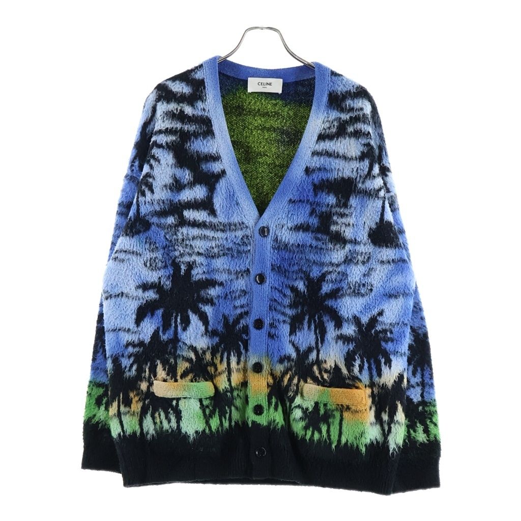 CELINE (セリーヌ) 23SS サンセットジャガード トロピカル ニットセーター カーディガン マルチ 2AH57421U