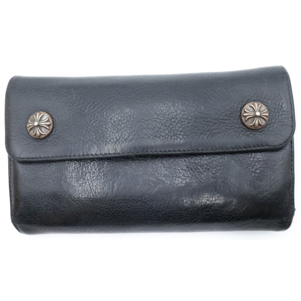 CHROME HEARTS (クロムハーツ) WAVE ウェーブ レザーウォレット 財布 ブラック