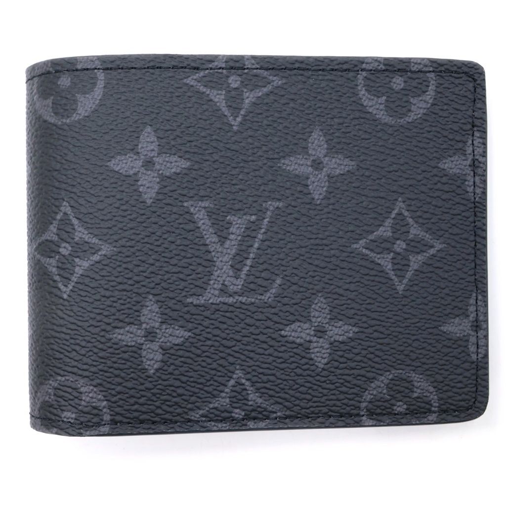 LOUIS VUITTON (ルイヴィトン) モノグラムエクリプス ポルトフォイユミュルティプル 二つ折り財布 ブラック PVCレザー M61695