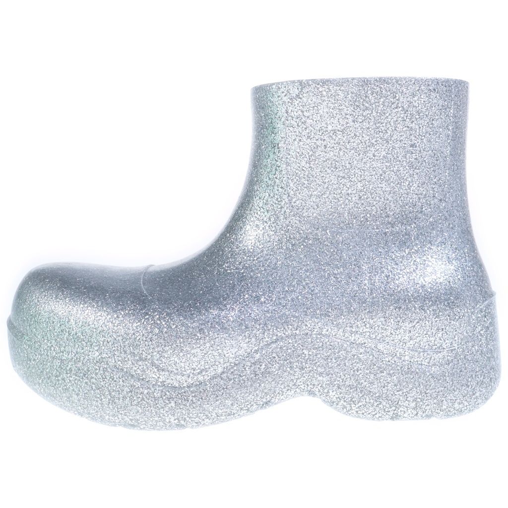 BOTTEGA VENETA (ボッテガヴェネタ) PUDDLE BOOT SPARKLE RUBBER パドル スパークル ラバー グリッター レイン アンクルブーツ シルバー 640045 V10Q0 1414