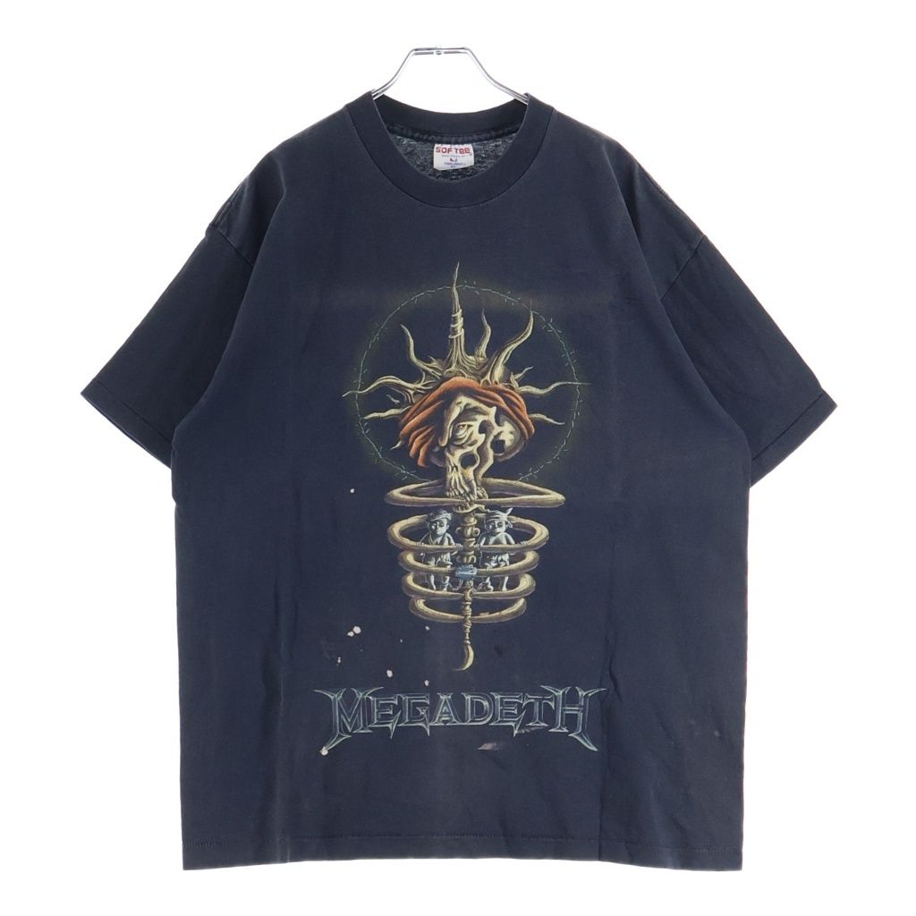 VINTAGE (ヴィンテージ) 90S MEGADETH YOUTHANASIA TEE メガデス ユースアネイジア 両面プリント半袖カットソーTシャツ ブラック