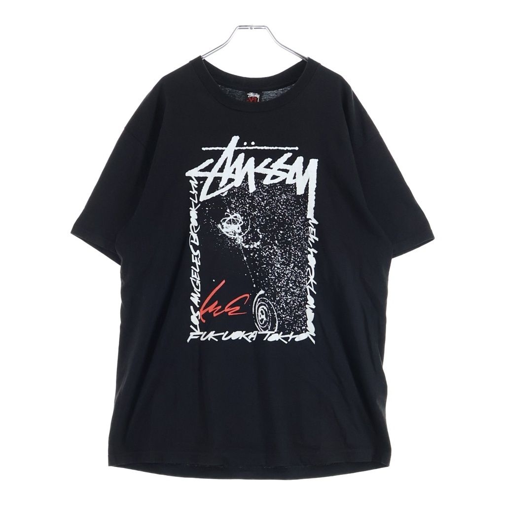 STUSSY (ステューシー) 00S VINTAGE FUTURA WORLD TOUR PLINT TEE ヴィンテージ フューチュラ ワールドツアー 両面プリント クルーネック半袖Tシャツ カットソー ブラック 9,496円