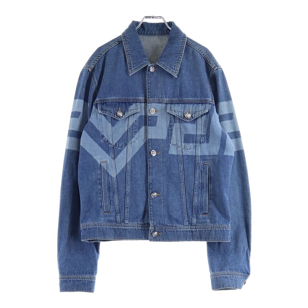 VERSACE (ヴェルサーチ) ロゴプリント デニムジャケット Gジャン A85236 ブルー