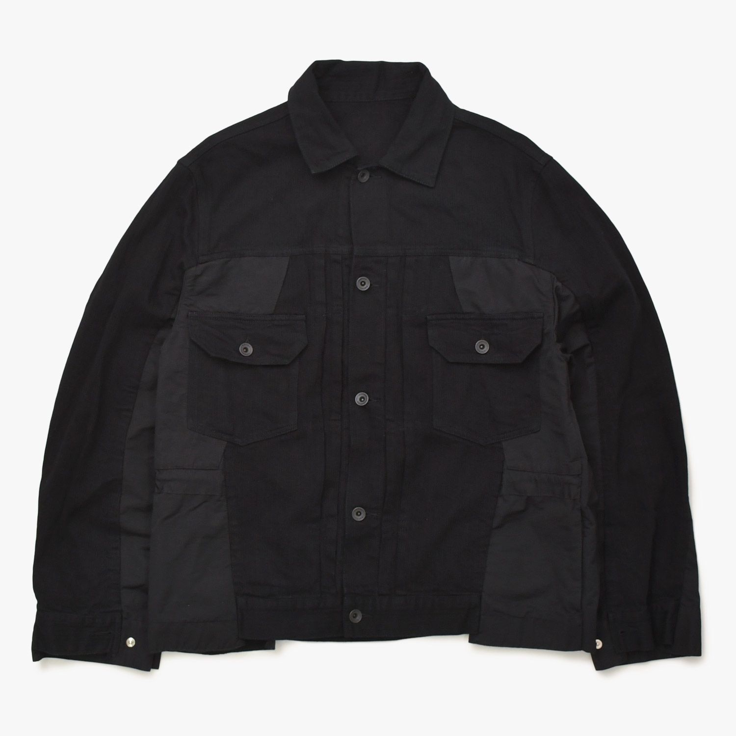 SACAI サカイ ヒッコリーストライプ ブルゾン 2022年春夏コレクション 22-02787M コットン ナイロン ブラック サイズ2 美品 中古 4a006294