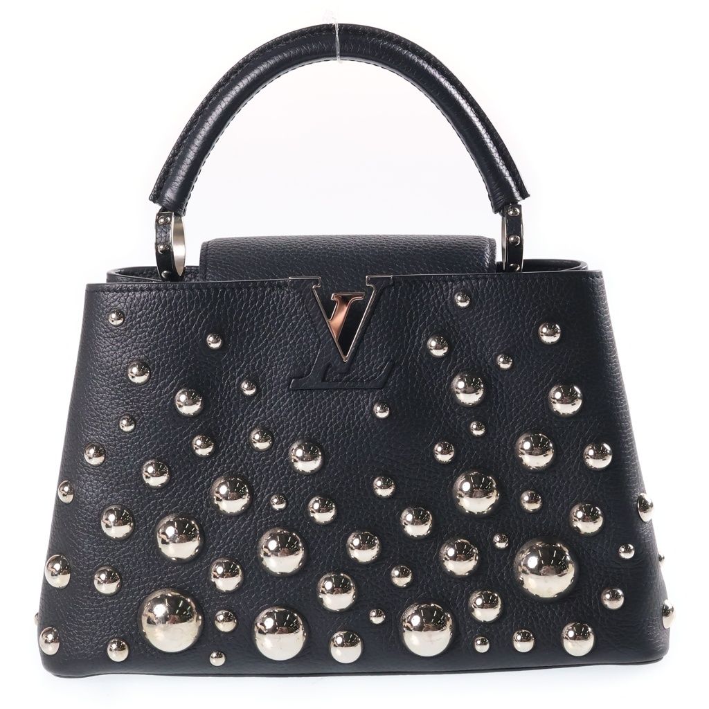LOUIS VUITTON (ルイヴィトン) メタルドット カプシーヌMM 2WAYハンドバッグ ショルダーバッグ ブラック レザー M21665 シルバー金具