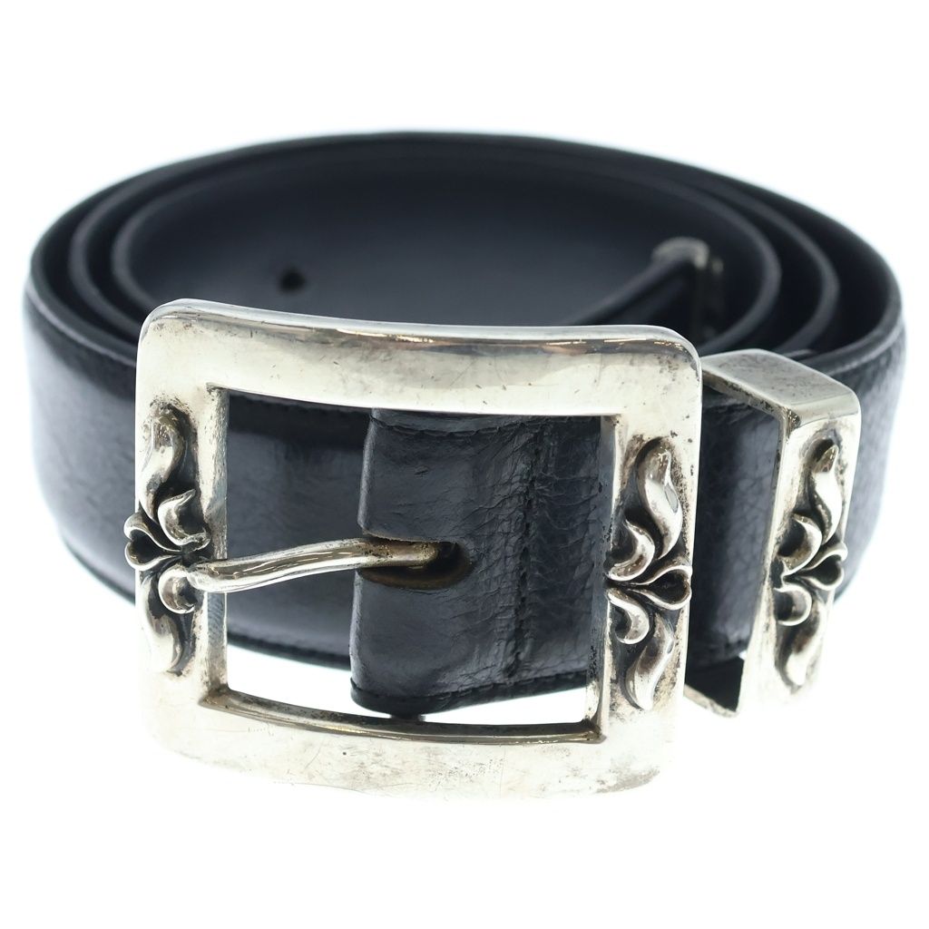 CHROME HEARTS (クロムハーツ) BLT 3PC OTJ レザーベルト ブラック/シルバー