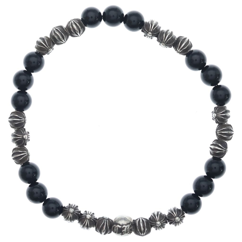 CHROME HEARTS (クロムハーツ) 6mm BEAD ビーズ ブレスレット シルバー/ブラック