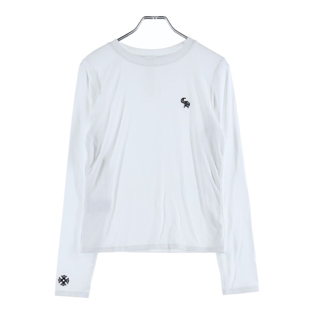 CHROME HEARTS (クロムハーツ) Y NOT CH Embroidery Long Sleeve CH刺繍 ロングスリーブTシャツ 長袖カットソー レディース