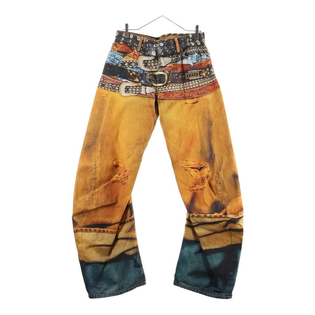 Acne Studios (アクネ ストゥディオズ) 25SS トロンプルイユ 総柄 ツイストデニムパンツ マルチ FN-MN-TROU001103