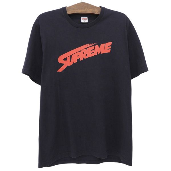 SUPREME シュプリーム サイズM コットン シンプル ロゴプリント 半袖 Tシャツ メンズ ネイビー YB0312 【中古】 10,125円