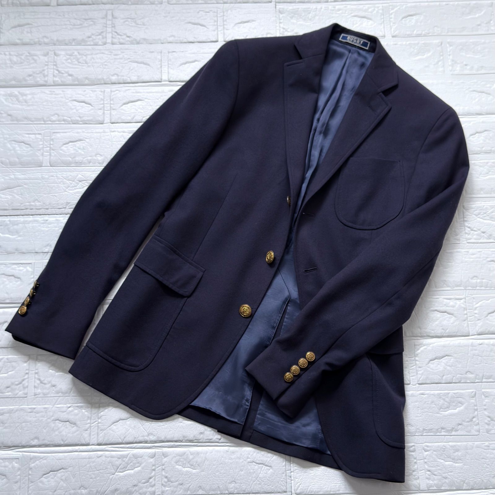 Rugby Ralph Lauren 金釦ブレザー 段返り3B サキソニーウール 総裏 ネイビー サイズ34S (XS相当) / ラグビー ラルフローレン