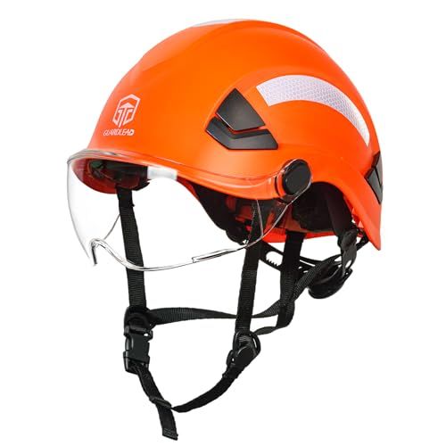 作業用ヘルメット シールド付き 工事用 発泡スチロール 内装 通気孔付き かっこいい EN12492基準適合 頭囲53?64cm 男女兼用 高所 狭所 登山山岳 (墜落時保護用)pms 7,156円