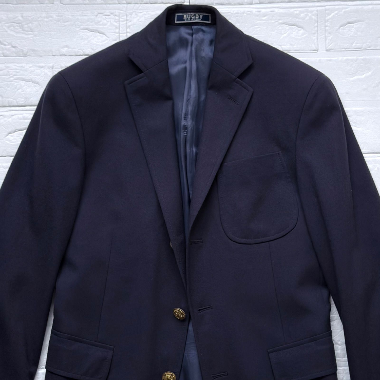 Rugby Ralph Lauren 金釦ブレザー 段返り3B サキソニーウール 総裏 ネイビー サイズ34S (XS相当) / ラグビー ラルフローレン Rugby Ralph Lauren 金釦ブレザー 段返り3B サキソニーウール 総裏 ネイビー サイズ34S (XS相当) / ラグビー ラルフローレン