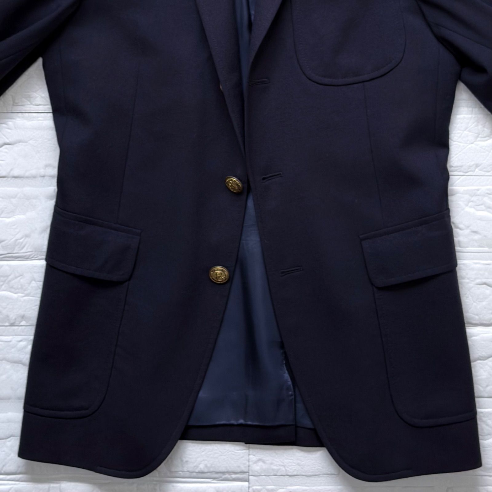 Rugby Ralph Lauren 金釦ブレザー 段返り3B サキソニーウール 総裏 ネイビー サイズ34S (XS相当) / ラグビー ラルフローレン Rugby Ralph Lauren 金釦ブレザー 段返り3B サキソニーウール 総裏 ネイビー サイズ34S (XS相当) / ラグビー ラルフローレン