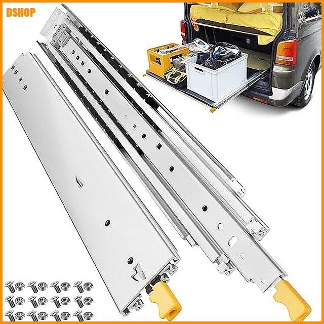 送料無料★ToBeGreat 超重量用 スライドレール 1000MM ロック付き 幅76MM 3段 工業用 スライド レール 重量