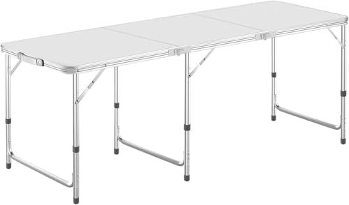 ★新品★キャンプテーブル アウトドア テーブル 折りたたみ 180CM 3段階高さ調整可能 ピクニック レジャー キャンプ用 折畳み コンパクト 収納 簡単組立 171185e4