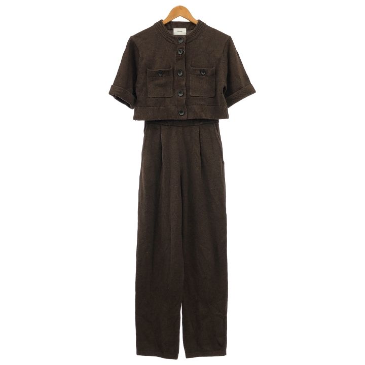 CLANE (クラネ) HALF SLEEVE KNIT TOPS ＆ PANTS SET 17112-5012 ブラウン 1