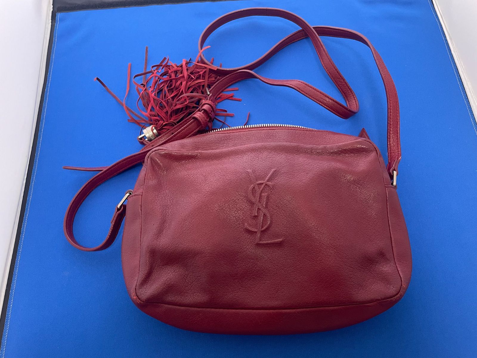 【高級感】Yves Saint Laurent サンローラン ショルダーバッグ レザー 赤