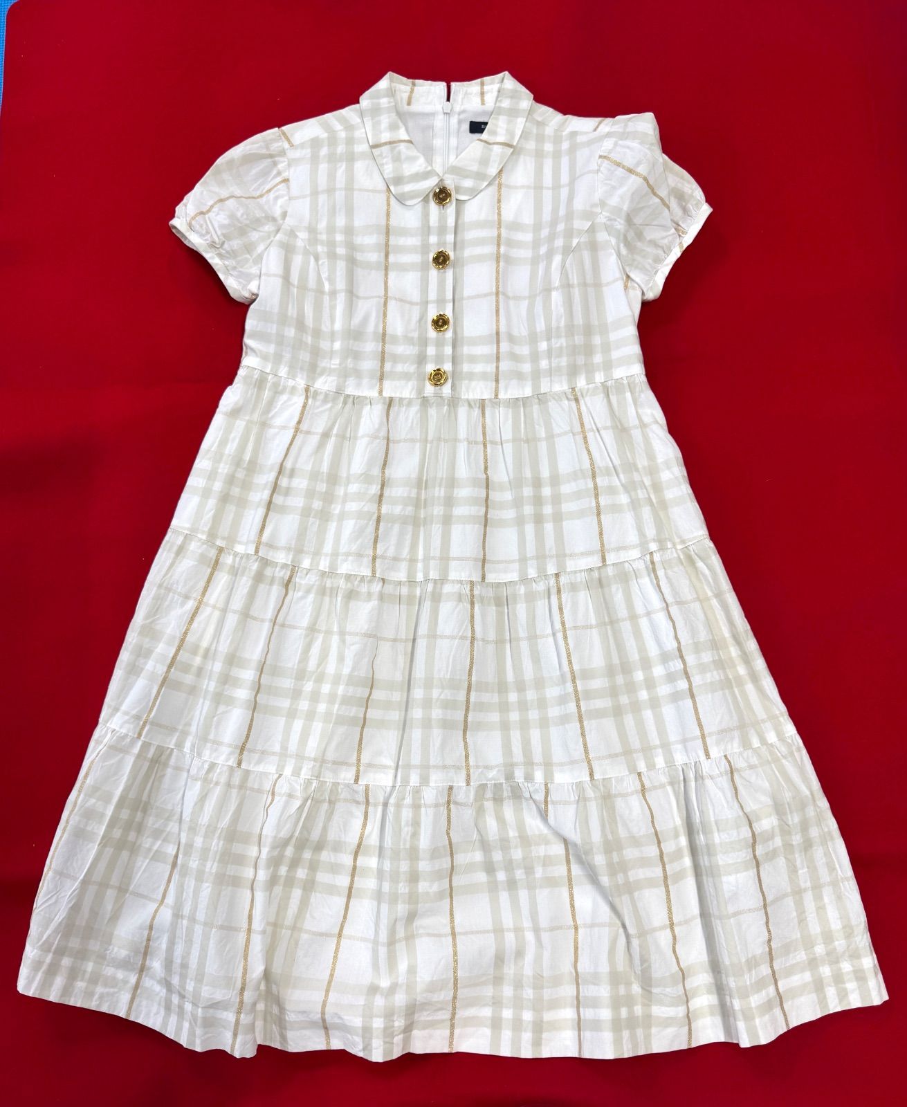 【ME089】美品 Burberry バーバリー ロンドン ワンピース サイズ160A ノバチェック ティアード 8,400円