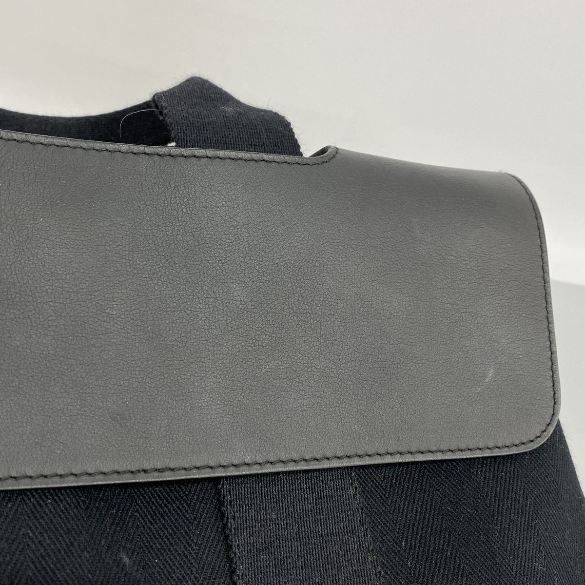 【6hd3577】エルメス ハンドバッグ ヴァルパライソPM トワルシェブロン ブラック シルバー金具【中古】レディース