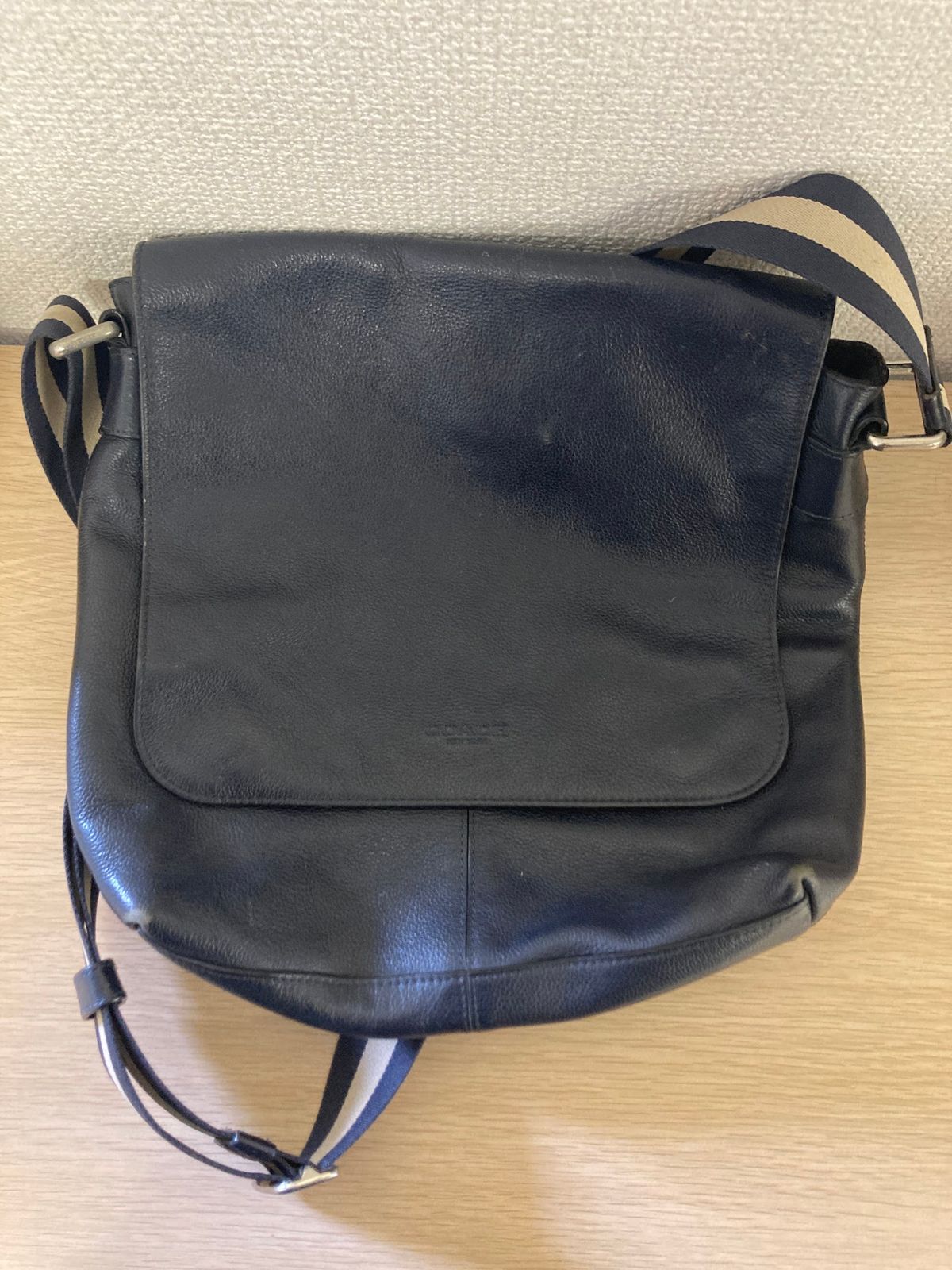 ￥ COACH コーチ レザー ショルダーバッグ ネイビー【バッグ】【3】 8,352円