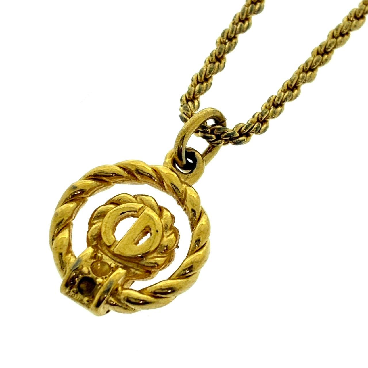 クリスチャンディオール Christian Dior ネックレス ロゴ CD ゴールド メッキ ♯1147010186