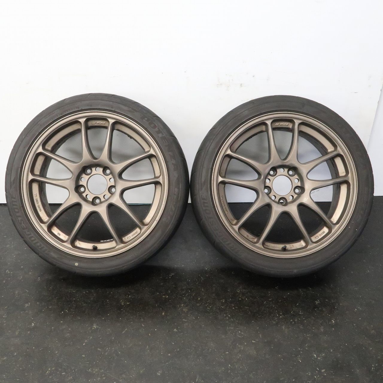 2本 WORK EMOTION CR Kai 18インチ 7.5J +42 5H 114.3 ラジアル BRIDGESTONE POTENZA RE-71R 225/40R18 タイヤおまけ 0101-26-0068 ①