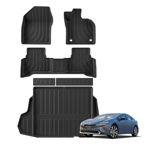 トヨタ 新型 プリウス 60系 R5.1-現行 適合 フロアマット＆ラゲッジマット MXWH60 3Dカーマット | PRIUS 60系 ZVW60 ZVW65 MXWH65 立体マット TPE素材 滑り止め 荷台マット 防水仕様 耐汚れ 抗 e07c4c44