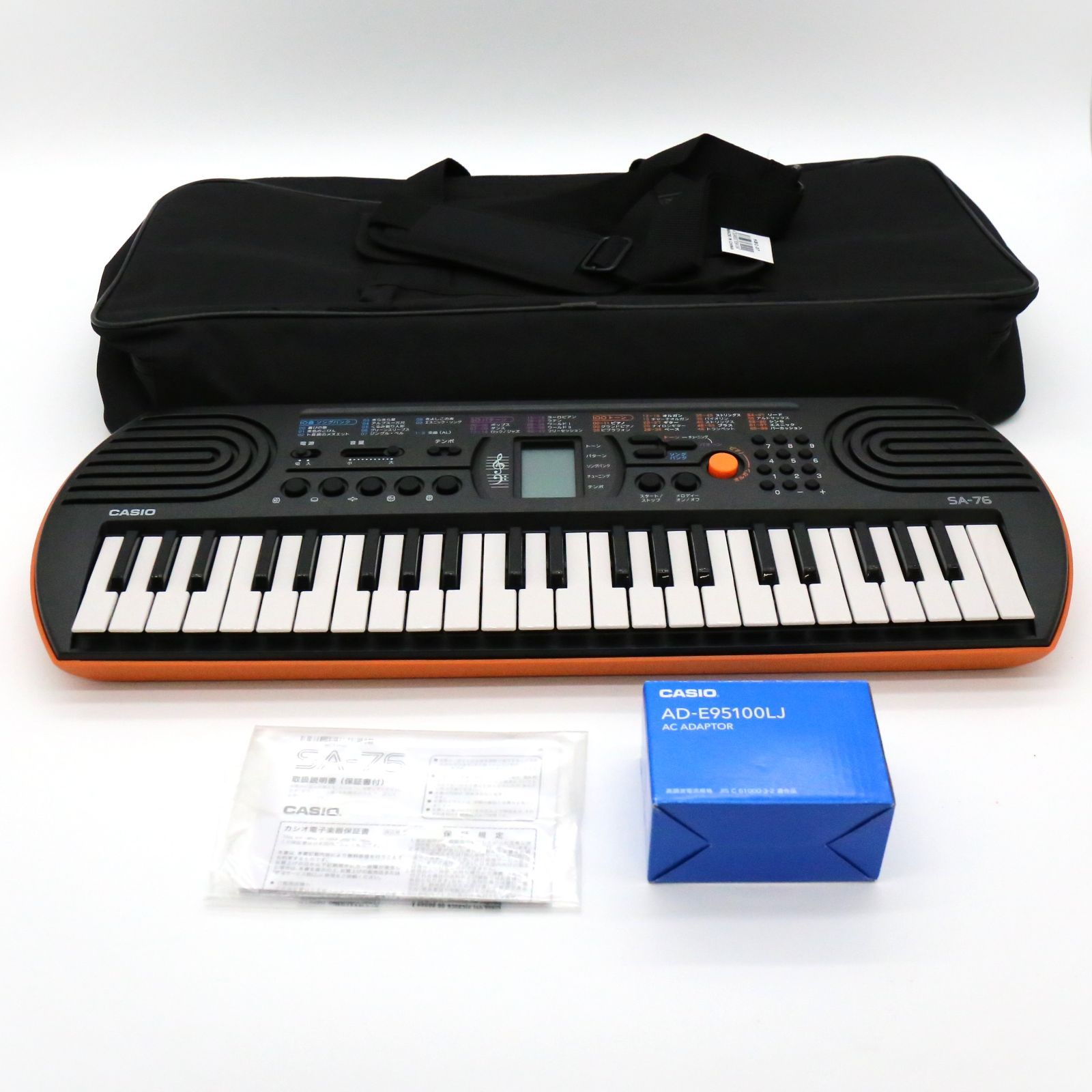 【未使用品】CASIO カシオ ミニキーボード SA-76 電子ピアノ ACアダプター＆ソフトケース付き
