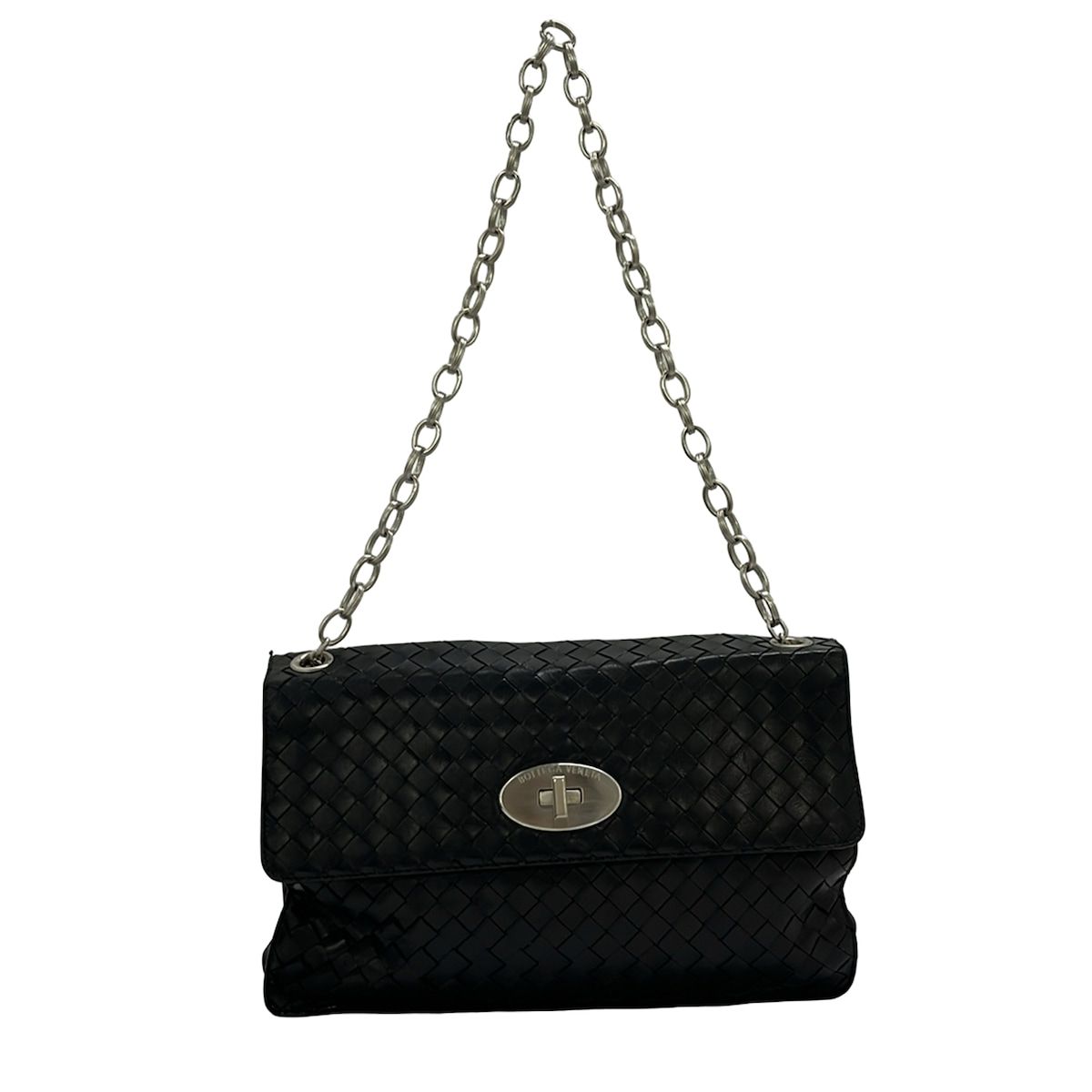 BOTTEGA VENETA(ボッテガヴェネタ) ショルダーバッグ イントレチャート 黒 チェーンショルダー レザー 44,100円