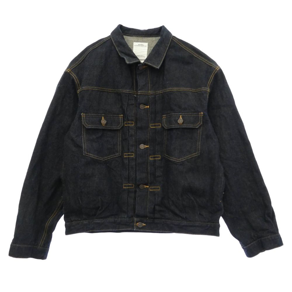 VISVIM ビズビム 22AW 0122205006002 101XX JKT RAW MUD OVERDYE 泥染め加工 オーバーダイ デニム ジャケット インディゴブルー系 3【中古】