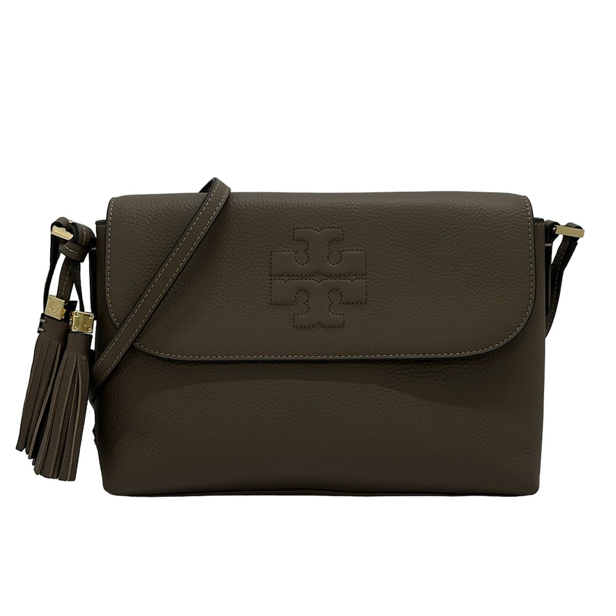 TORY BURCH(トリーバーチ) ショルダーバッグ美品 - グレーブラウン レザー