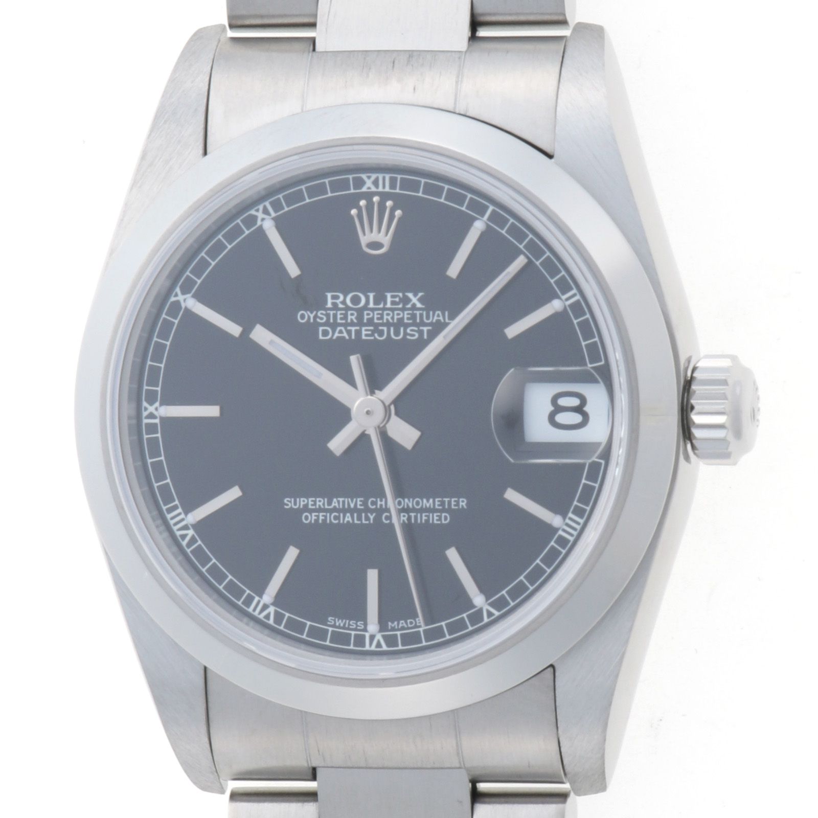 ROLEX ロレックス デイトジャスト 78240 腕時計 ステンレス ブラック ボーイズ 箱あり【中古】432