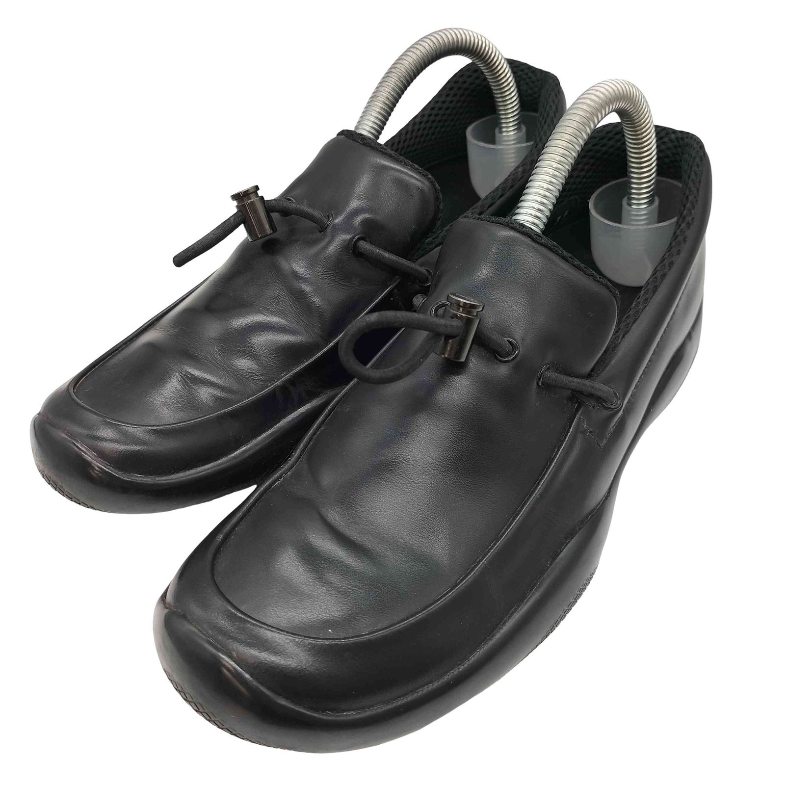 プラダ PRADA イタリア製 SPORT Vibramソール ドローコード レザー ローファー レディース EUR：35