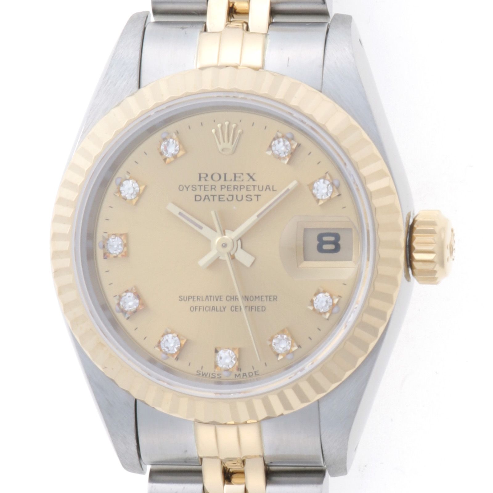 ROLEX ロレックス デイトジャスト 69173G 腕時計 K18イエローゴールド K18YG シャンパン/旧10PD 自動巻き レディース 箱あり【中古】432