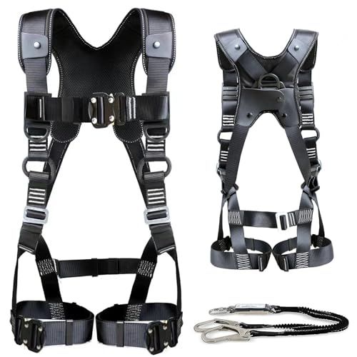 [Blessing YC] フルハーネス 安全帯 新規格 墜落制止用器具 安全帯フルハー 2丁掛け 全方位保護フルハーネス ランヤード一体型セット ワンタッチバックル アジャスタブルノブ 落下防止 TIIS技術認証 全身保護 電気工事 高所安 941ea323 7,696円