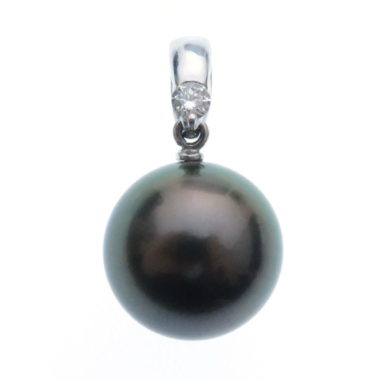 JEWELRY ジュエリー K18WG/BLP/D0.06/3.0g【205】 ネックレス K18ホワイトゴールド K18WG ブラック レディース【中古】