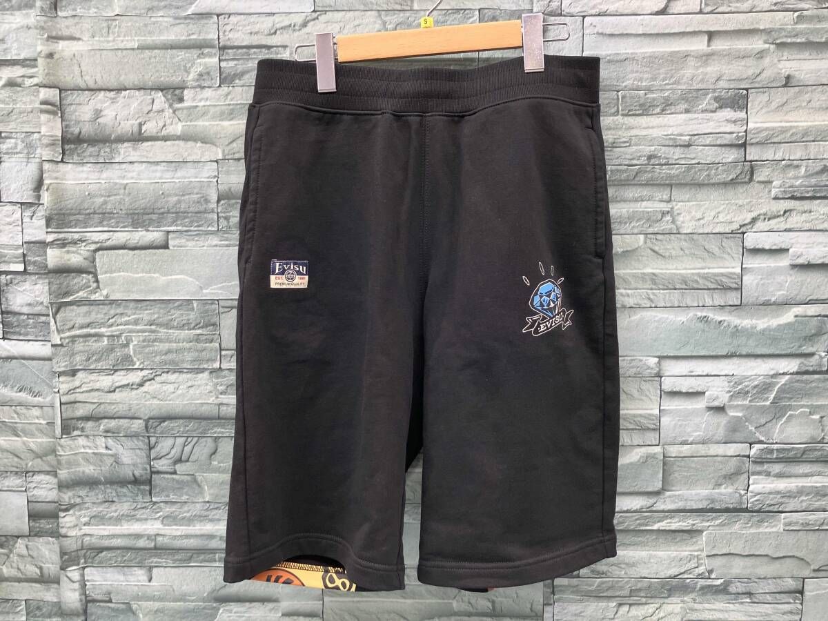 EVISU スウェットハーフパンツ／だるま／Sサイズ／BLK/ブラック 6,873円