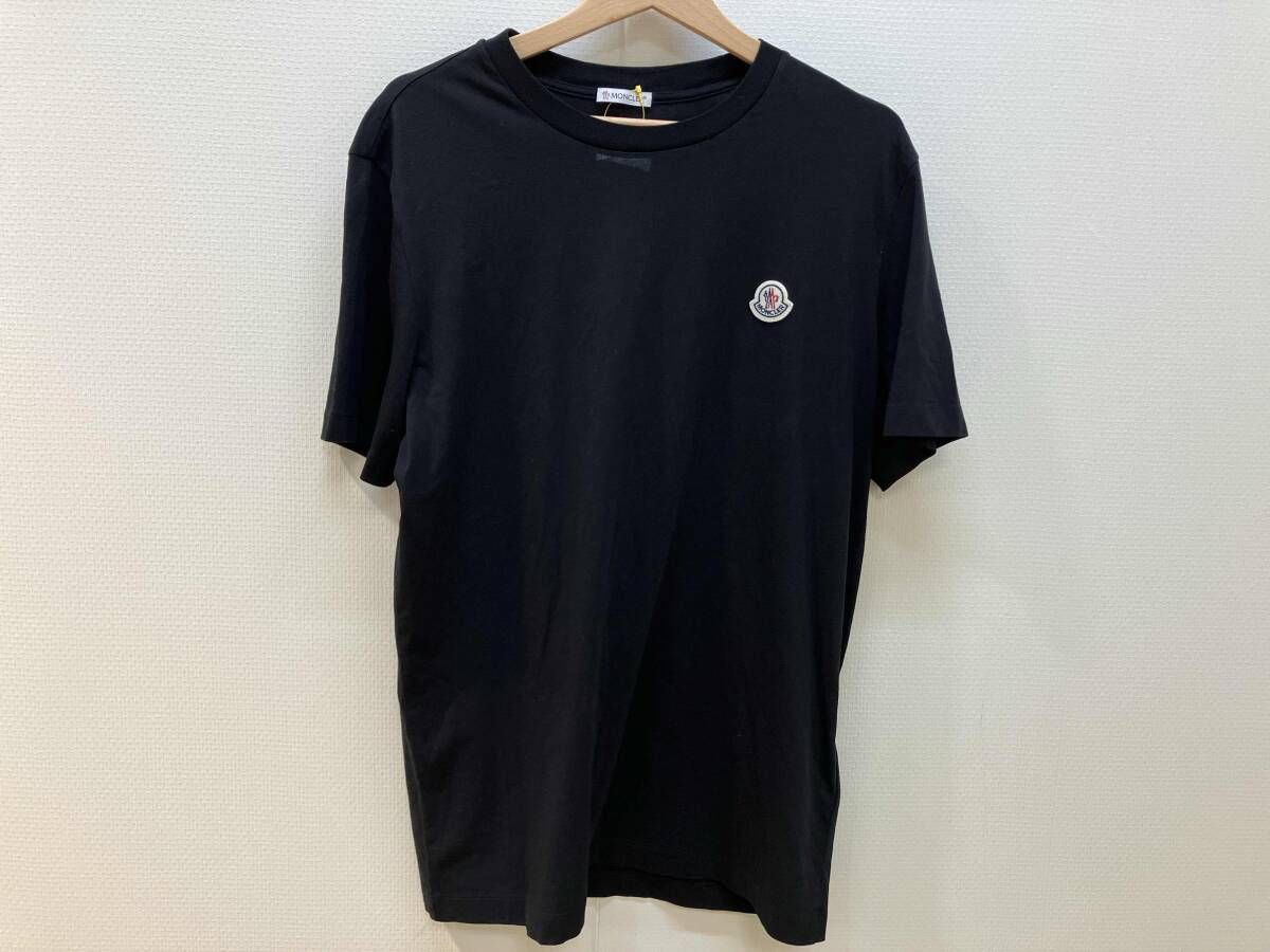 MONCLER モンクレール 半袖クルーネックTシャツ サイズM C-SCOM-22-32583-M 黒 Black コットン メンズ ロゴワッペン付き