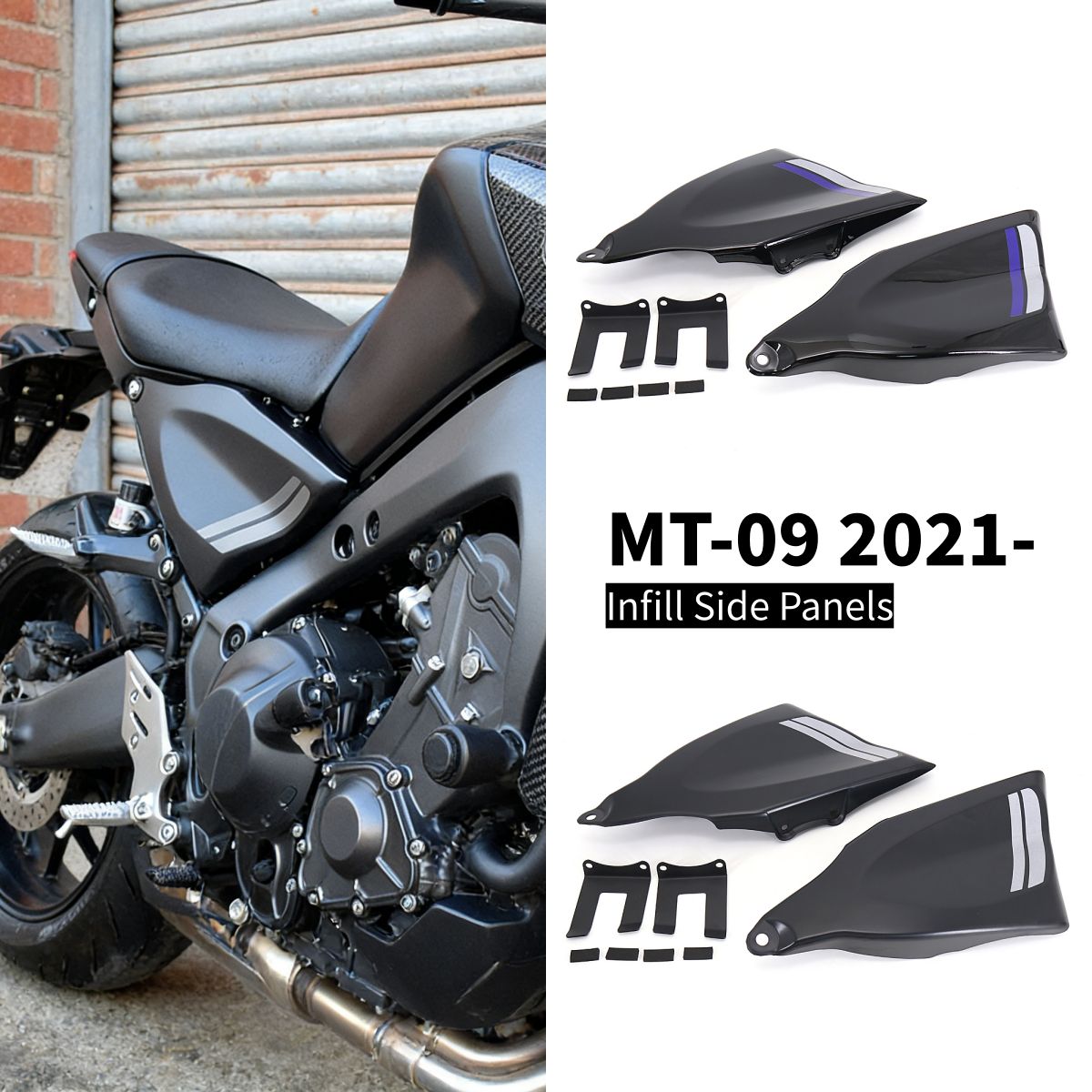 ヤマハ MT-09 2021-2023 用 ABS インフィルサイドパネルフェアリング