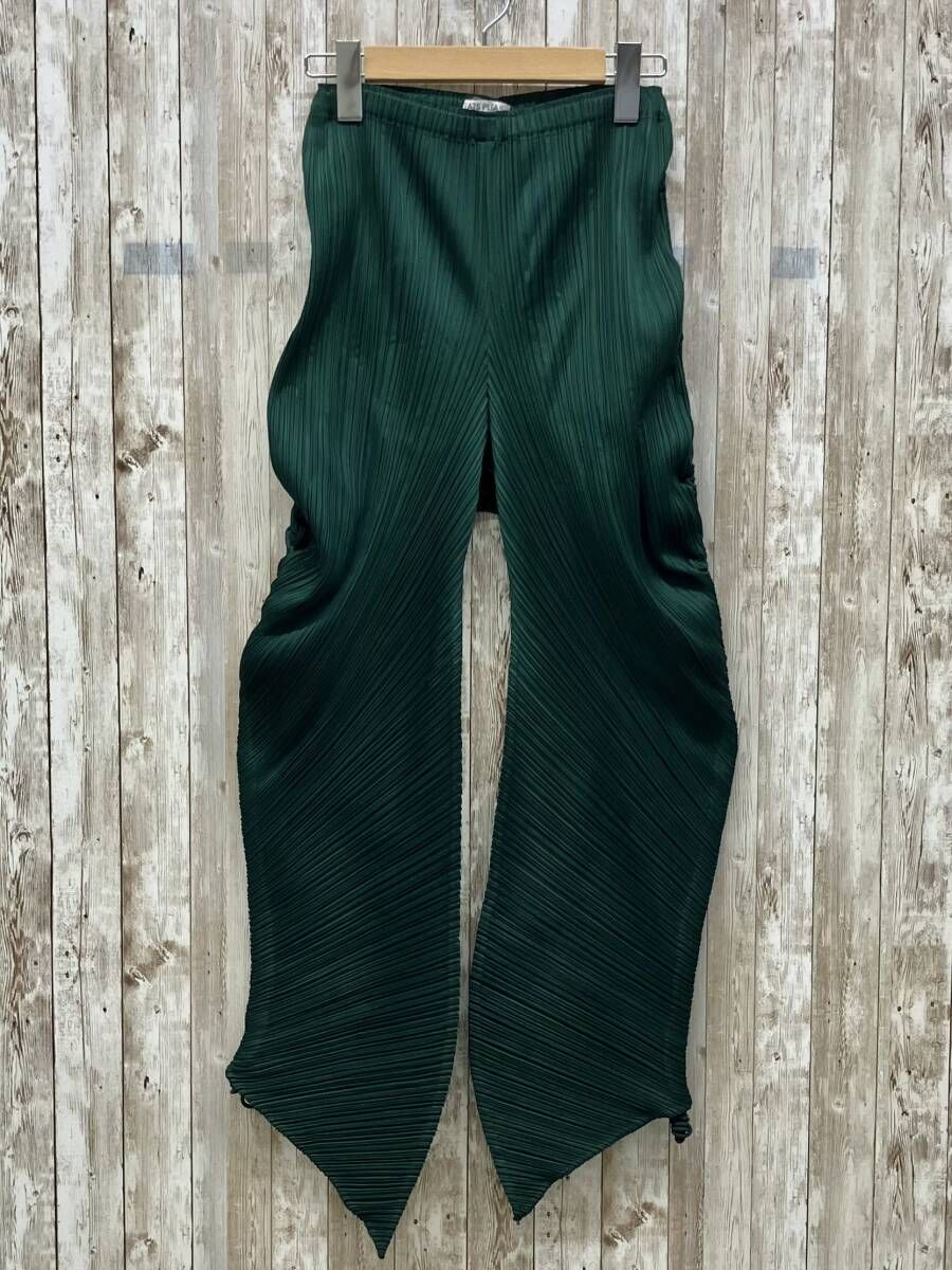PLEATS PLEASE ISSEY MIYAKEイッセイミヤケ PP73-JF185 size1 グリーン レディース パンツ