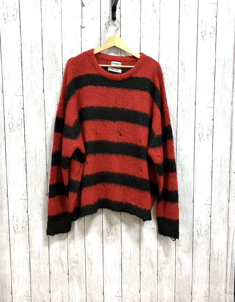 MCGREGOR/ニット/✕久遠✕hxcyyd/ダメージモヘヤニット／233-1344／レッドボーダー/サイズM/マクレガー 9,448円