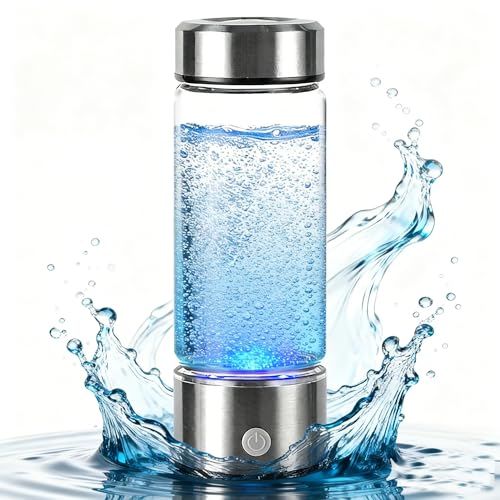 水素水生成器 450ml 高濃度 1700-4000PPB SPE/PEM 技術 水素水ボトル Type-C充電式 高ホウケイ酸ガラス 携帯用 オフィス ジム サウナ 旅行 ギフトpms