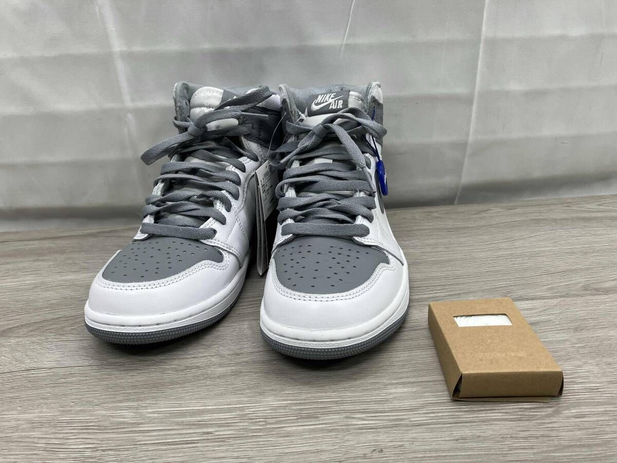 【鑑定済み】 NIKE ナイキ 555088-037 エアジョーダン1 レトロ HIGH OG 25cm グレー×ホワイト