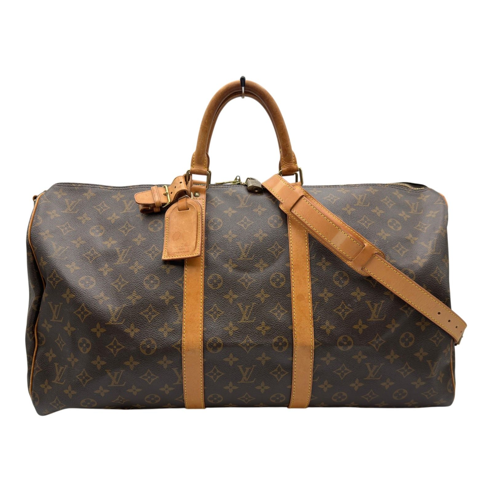 ルイ・ヴィトン LOUIS VUITTON キーポル・バンドリエール55 M41414 ブラウン モノグラム/レザー メンズ ボストンバッグ