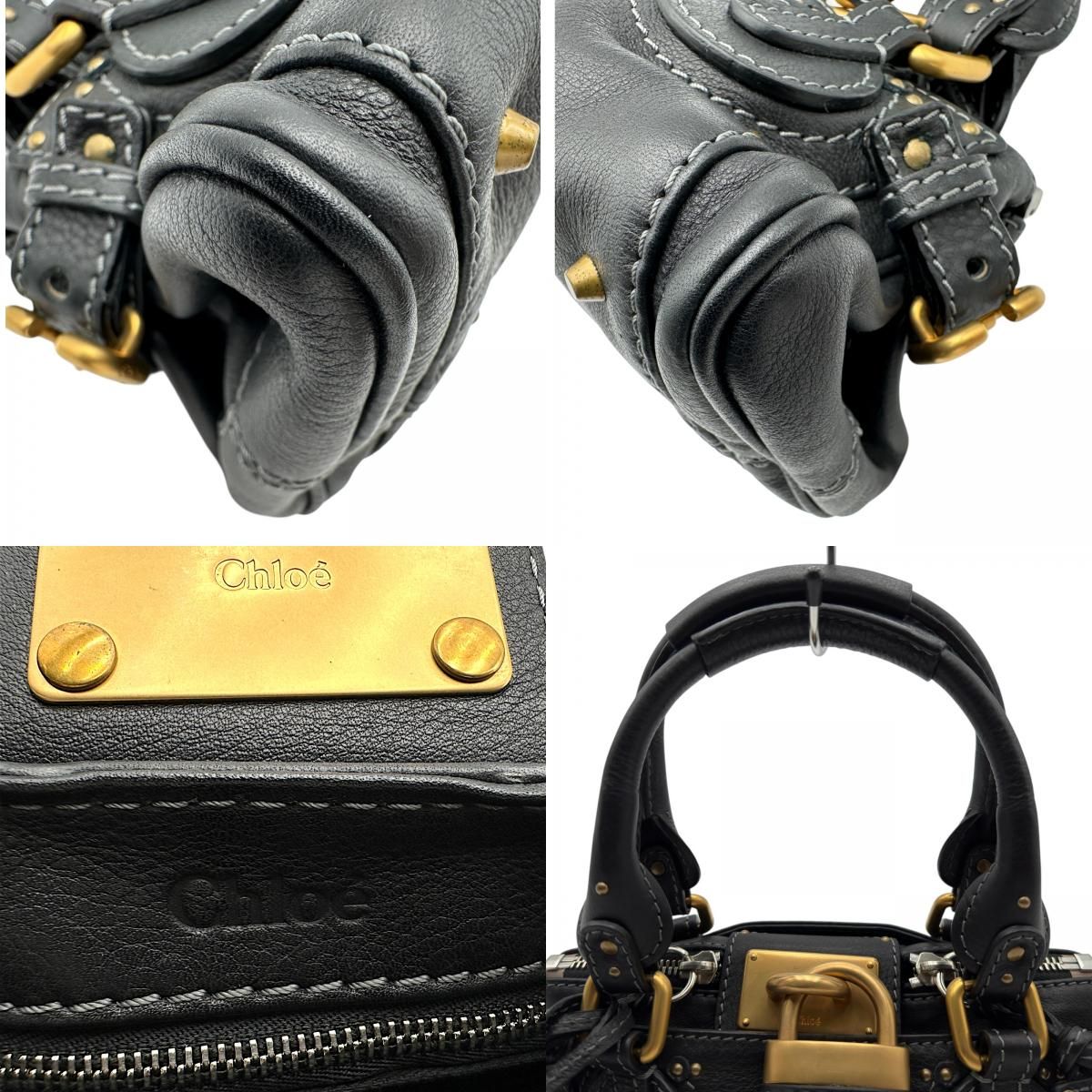 クロエ Chloe パディントン ミニバッグ ブラック レザー レディース ハンドバッグ
