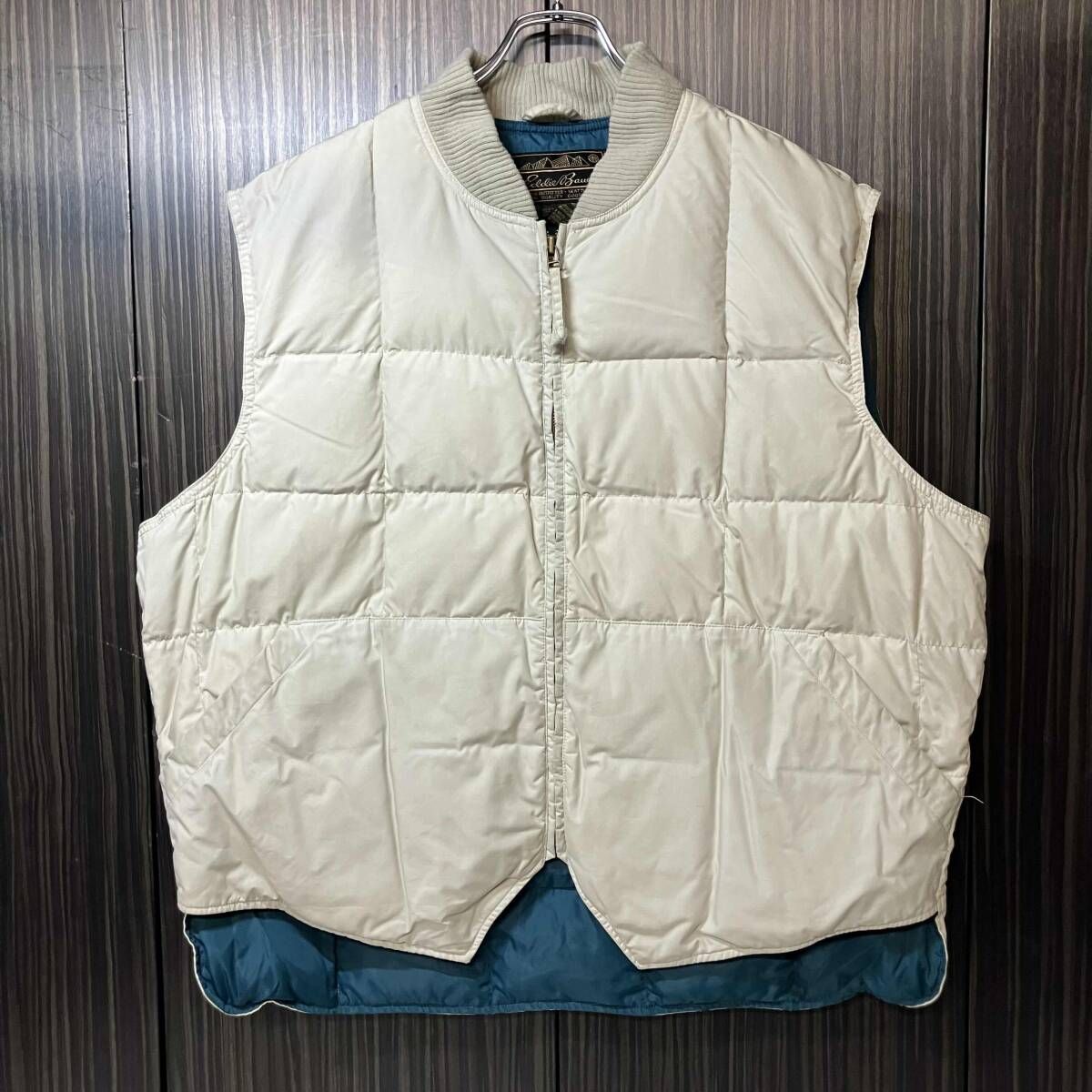 80s Eddie bauer ベスト グースダウンベスト XXLサイズ ホワイト エディバウアー